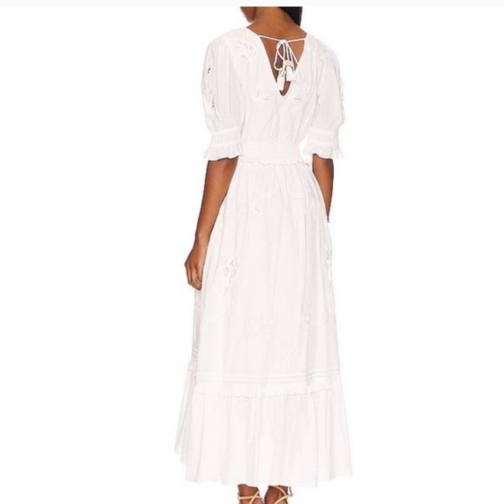 Cleobella White Eyelet V-Neck Midi Dress - Picture 2 of 16